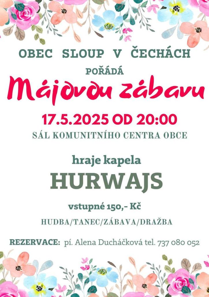 Májová zábava Sloup 17-5-2025