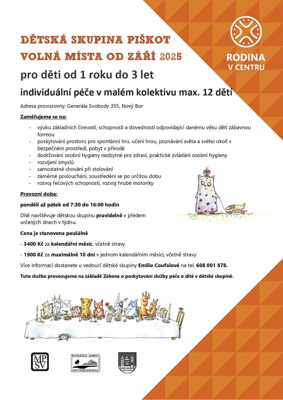 Piškot - volná místa 2025