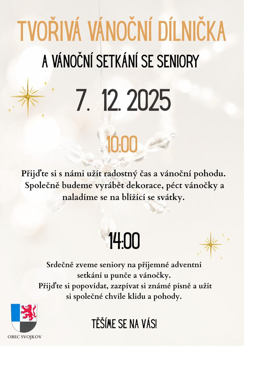 Vánoční dílnička a setkání seniorů